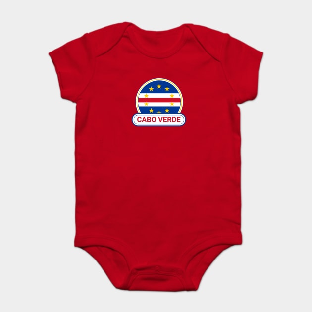 Cabo Verde Country Badge - Cabo Verde Flag Baby Bodysuit by Yesteeyear